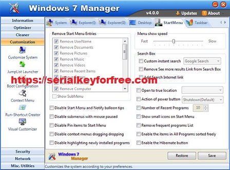 Windows 7 Manager 5.3.2 Crack